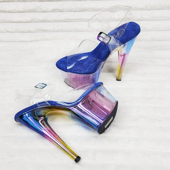 Sexy Colorful Hologram Tinted Platform 7" Stiletto Heels 708HT - Picture 10 of 14